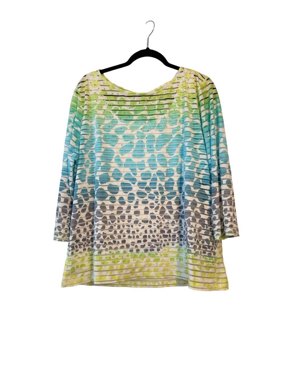 Ruby Rd. Blue Green Printed Top